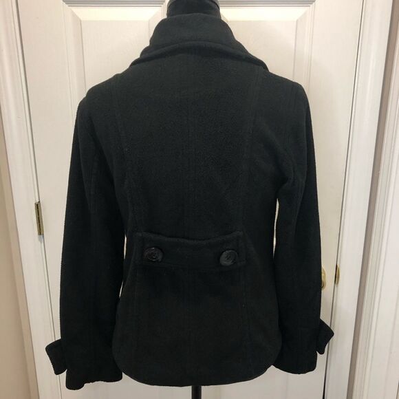 Papaya black button front winter pea coat size small - Picture 5 of 13